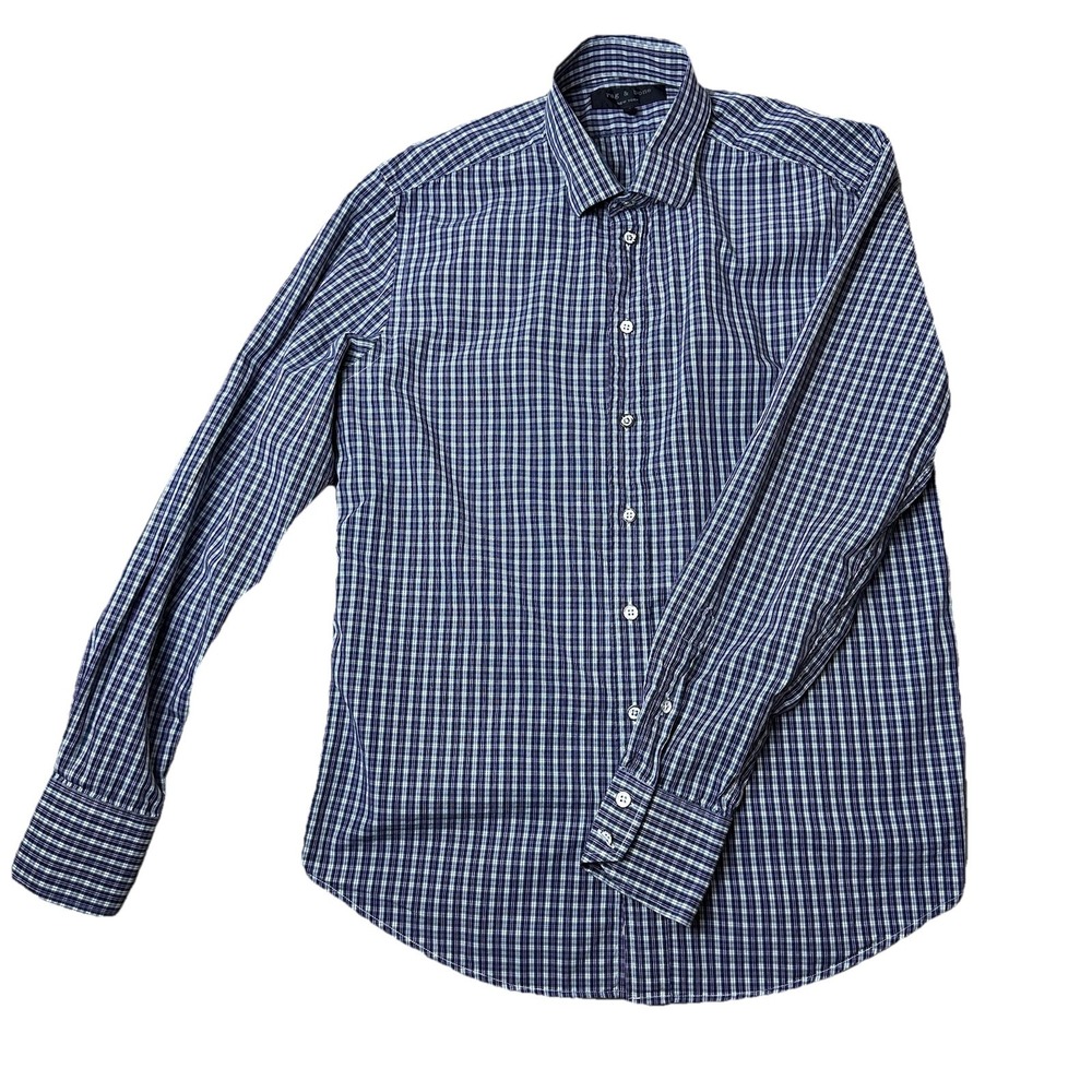 Rag & Bone Womens Size 16 Purple Plaid Button Up Shirt Long Sleeve Casual Preppy